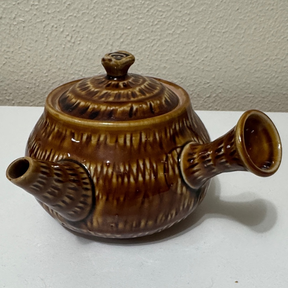 Vintage Japanese Green Tea Kyusu Handled Ceramic Teapot